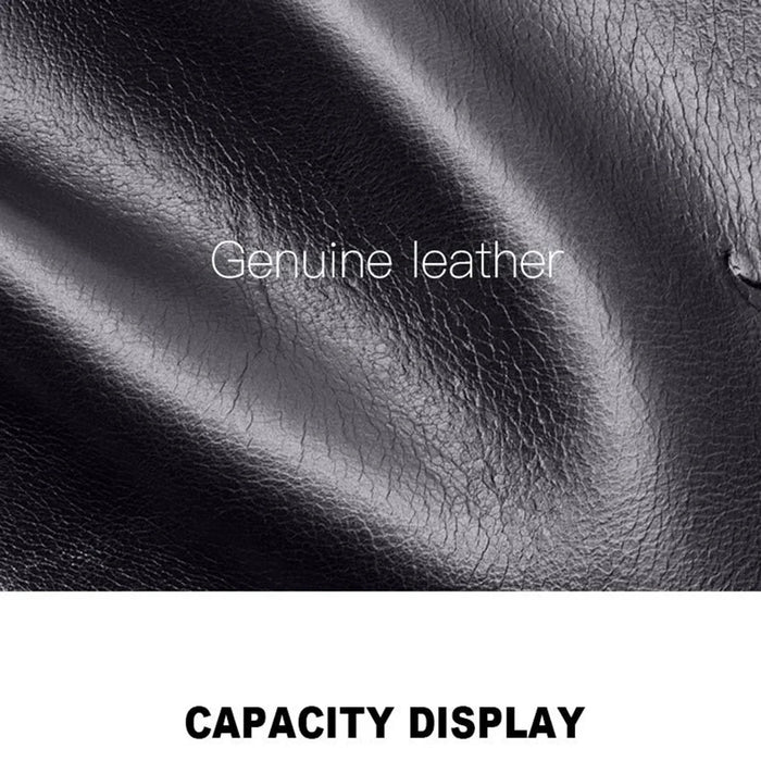 BULLCAPTAIN 037 Large Crossbody Bag Shoulder Bag Top-Layer Cowhide Leather Travel Bag - Black - 3