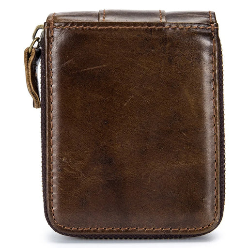 BULLCAPTAIN 025 RFID Blocking Wallet Card Pouch Top-Layer Cowhide Leather Coin Storage Bag - Brown - 2