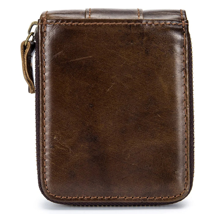 BULLCAPTAIN 025 RFID Blocking Wallet Card Pouch Top-Layer Cowhide Leather Coin Storage Bag - Brown - 2
