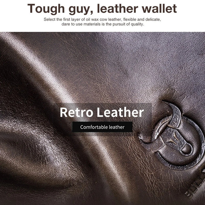 BULLCAPTAIN 025 RFID Blocking Wallet Card Pouch Top-Layer Cowhide Leather Coin Storage Bag - Brown - 3