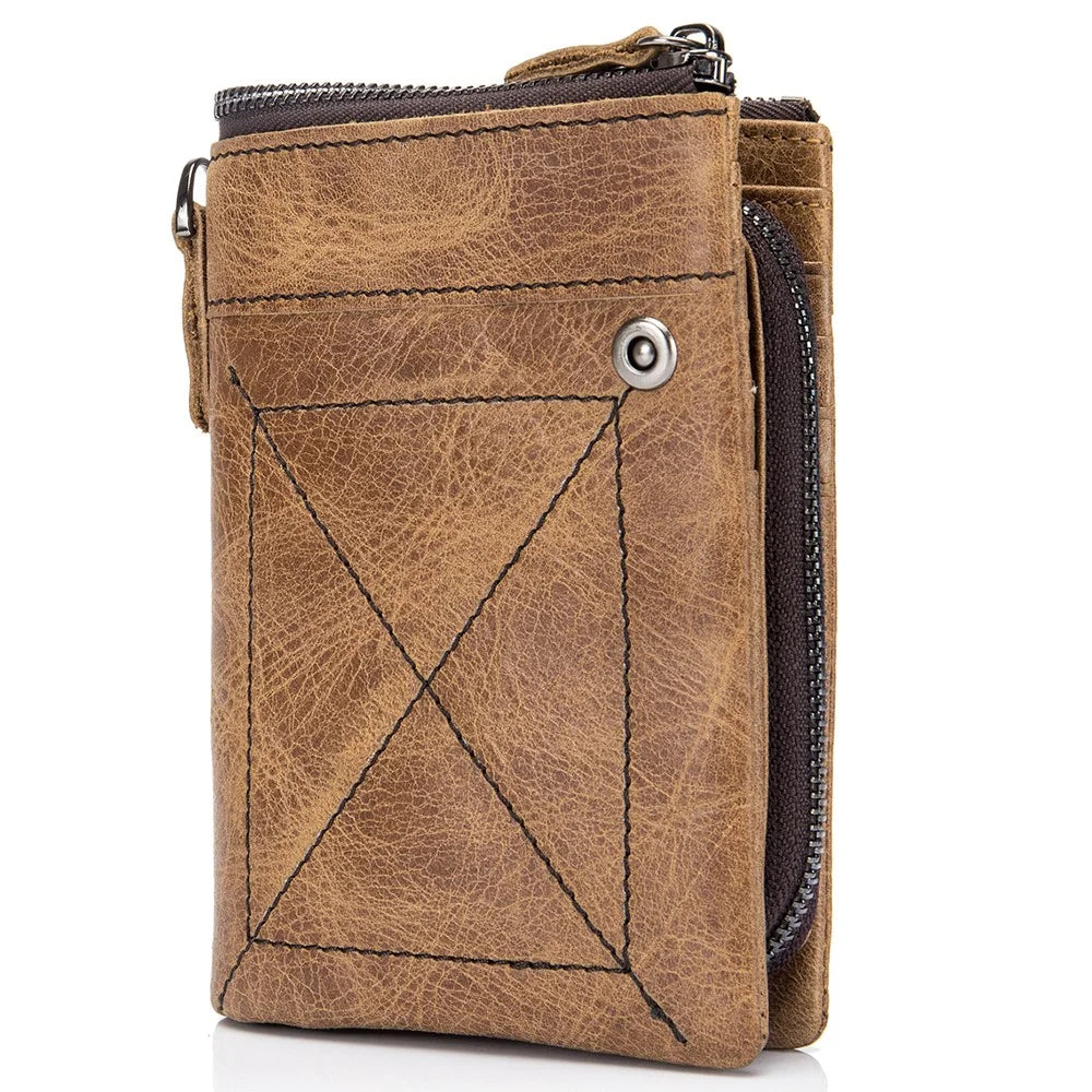 BULLCAPTAIN 013 Retro Texture Top-Layer Cowhide Leather Wallet Card Pouch Coin Storage Bag Pouch - 1