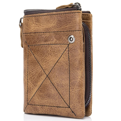 BULLCAPTAIN 013 Retro Texture Top-Layer Cowhide Leather Wallet Card Pouch Coin Storage Bag Pouch - 1
