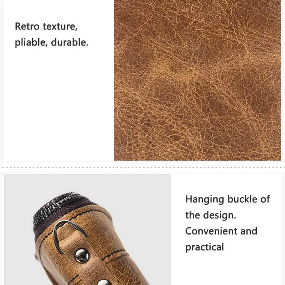 BULLCAPTAIN 013 Retro Texture Top-Layer Cowhide Leather Wallet Card Pouch Coin Storage Bag Pouch - 5