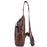 BULLCAPTAIN 019 Retro Top Layer Cowhide Men Chest Bag Casual Single Shoulder Bag - Dark Brown - 2