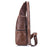 BULLCAPTAIN 019 Retro Top Layer Cowhide Men Chest Bag Casual Single Shoulder Bag - Dark Brown - 3