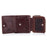 BULLCAPTAIN 02 Top Layer Cowhide Leather Men Tri-fold Wallet Cards Photo Cash Carrying Bag - Coffee - 7