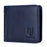 BULLCAPTAIN 031 Business Casual Top Layer Cowhide Men Short Wallet Cards Cash Storage Bag - Blue - 1