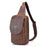 BULLCAPTAIN 133 Retro Chest Bag Crazy Horse Texture Top-Layer Cowhide Leather Crossbody Sling Bag Daypack - 1