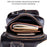 BULLCAPTAIN 2101-xb013 Top-layer Cowhide Leather Chest Bag Crossbody Bat-shape Sling Bag for Hiking, Cycling, Travel, Work - Black - 2