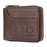 BULLCAPTAIN 029 Causal Style Top-Layer Cowhide Leather Wallet Folding Design Multiple Card Slots Coin Bag - Brown - 1