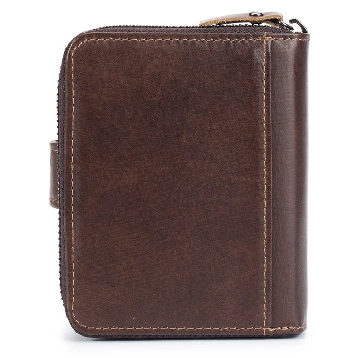 BULLCAPTAIN 033 RFID Blocking Wallet Billfold Top-layer Cowhide Leather Card Bag Pouch (Vertical Style) - Coffee - 4