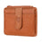 BULLCAPTAIN 00 Top Layer Cowhide Men RFID Blocking ID Credit Card Bag with Zipper Pocket - Yellow - 1