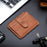 BULLCAPTAIN 00 Top Layer Cowhide Men RFID Blocking ID Credit Card Bag with Zipper Pocket - Yellow - 6
