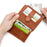 BULLCAPTAIN 00 Top Layer Cowhide Men RFID Blocking ID Credit Card Bag with Zipper Pocket - Yellow - 7