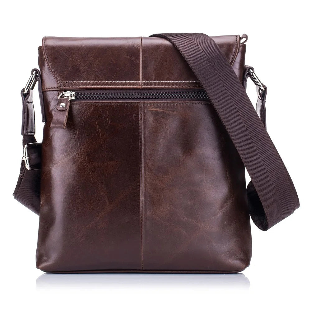 BULLCAPTAIN DJ-033 Men Business Casual Single Shoulder Bag Briefcase Top Layer Cowhide Crossbody Bag - Coffee - 7