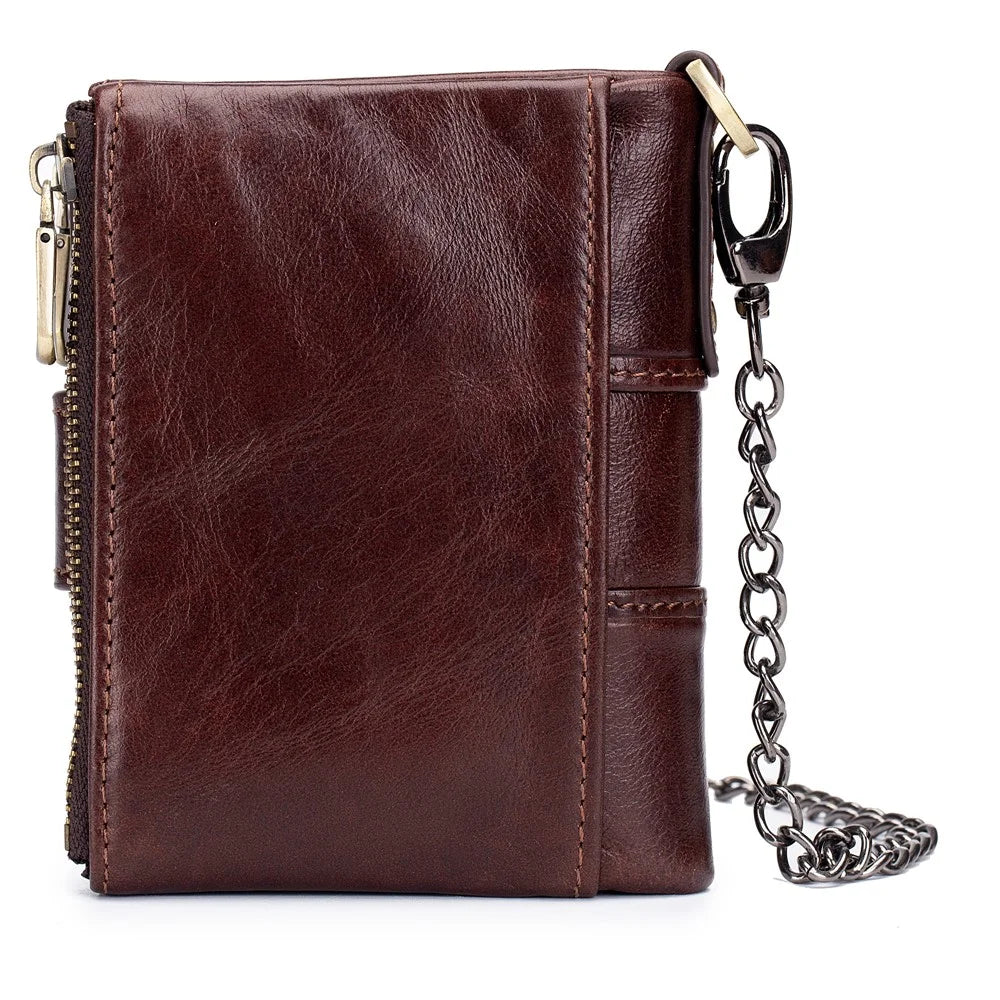 BULLCAPTAIN 08 Multiple Card Slots Wallet Top-Layer Cowhide Leather Zipper Coin Pocket Storage Bag - Coffee - 7