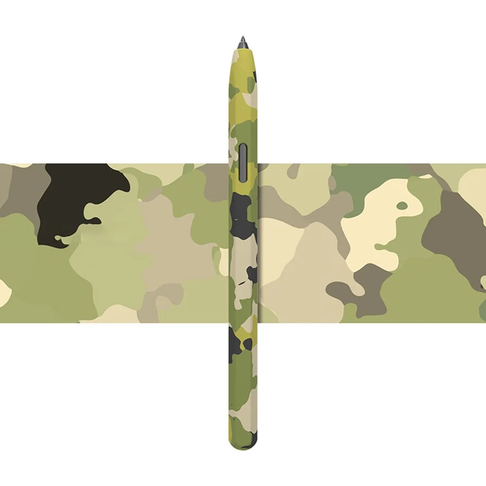 LOVE MEI For Samsung Galaxy Tab S6 Lite Stylus Pen Protective Cover Camouflage Silicone Pencil Sleeve - Camo Green - 2