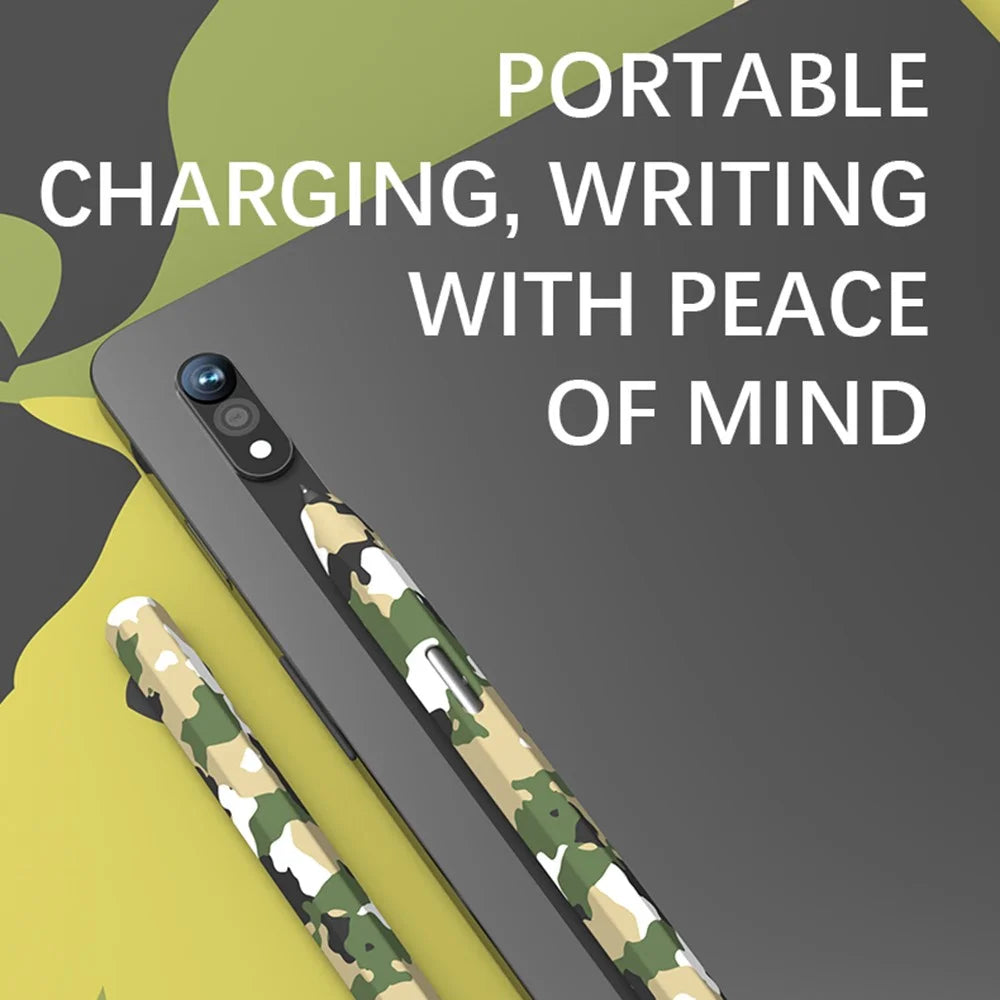 LOVE MEI For Samsung Galaxy Tab S6 Lite Stylus Pen Protective Cover Camouflage Silicone Pencil Sleeve - Camo Green - 4