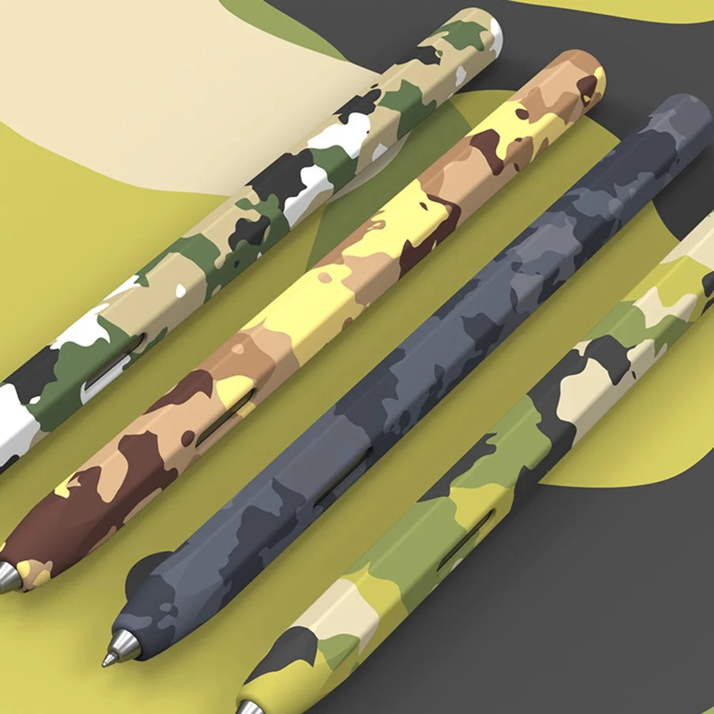 LOVE MEI For Samsung Galaxy Tab S6 Lite Stylus Pen Protective Cover Camouflage Silicone Pencil Sleeve - Camo Green - 7
