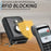 RFID Blocking Card Holder PU Leather Zipper Wallet with Built-in Case for Apple AirTag - Litchi Texture / Black - 5
