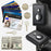 RFID Blocking Card Holder PU Leather Zipper Wallet with Built-in Case for Apple AirTag - Litchi Texture / Black - 6