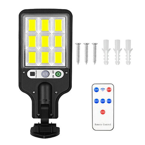 616-4 Outdoor Solar LED Light PIR Motion Sensor Garden Light with Remote 3 Lighting Modes Wall-Mounted Lamp - 1