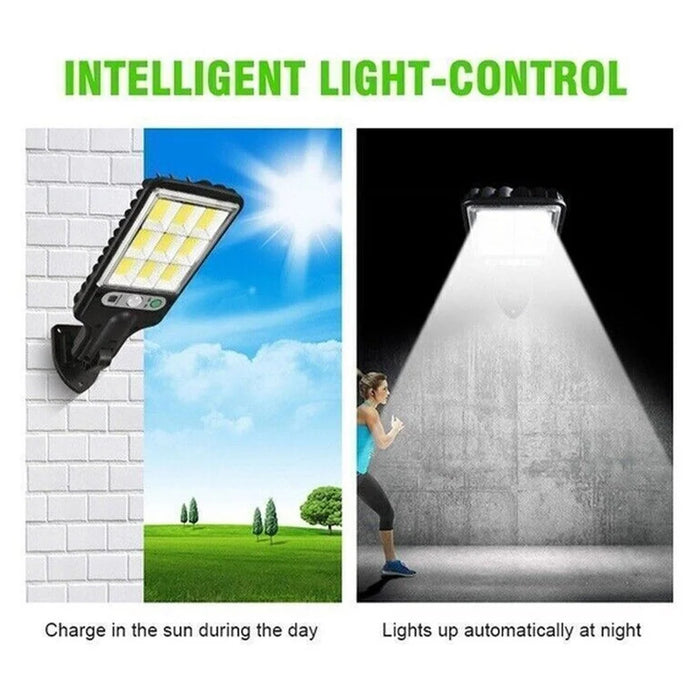 616-4 Outdoor Solar LED Light PIR Motion Sensor Garden Light with Remote 3 Lighting Modes Wall-Mounted Lamp - 5