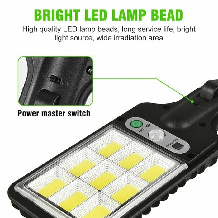 616-4 Outdoor Solar LED Light PIR Motion Sensor Garden Light with Remote 3 Lighting Modes Wall-Mounted Lamp - 6