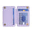 BFK05 3D Rhombus Design Self-adhesive Phone Back Card Holder PU Leather Card Bag - Purple - 3