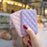 BFK05 3D Rhombus Design Self-adhesive Phone Back Card Holder PU Leather Card Bag - Purple - 5