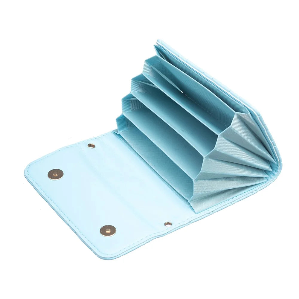 BFK10 Large Capacity Self-adhesive Phone Back Card Holder Horizontal Organ Type PU Leather Card Bag - Blue - 4