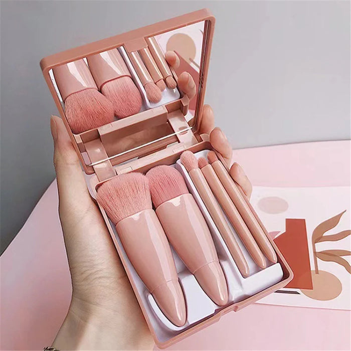 5Pcs / Set Soft Artificial Fiber Blusher Eyeshadow Brush Kit Eye Makeup Brush Set Eyeshadow Liquid Foundation Brushes - 2