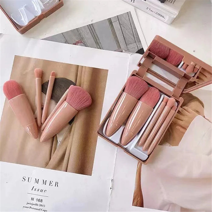 5Pcs / Set Soft Artificial Fiber Blusher Eyeshadow Brush Kit Eye Makeup Brush Set Eyeshadow Liquid Foundation Brushes - 4