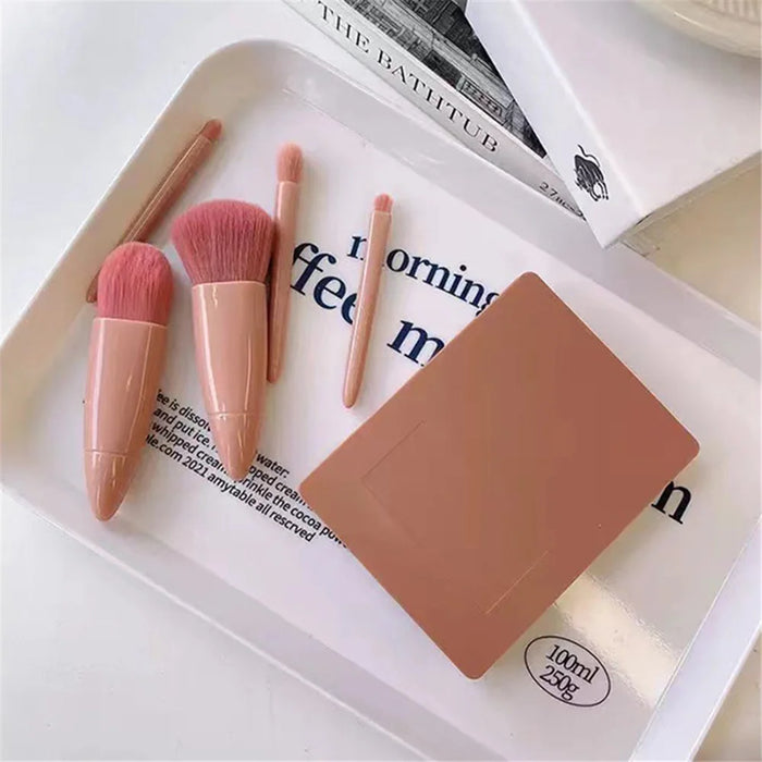 5Pcs / Set Soft Artificial Fiber Blusher Eyeshadow Brush Kit Eye Makeup Brush Set Eyeshadow Liquid Foundation Brushes - 5