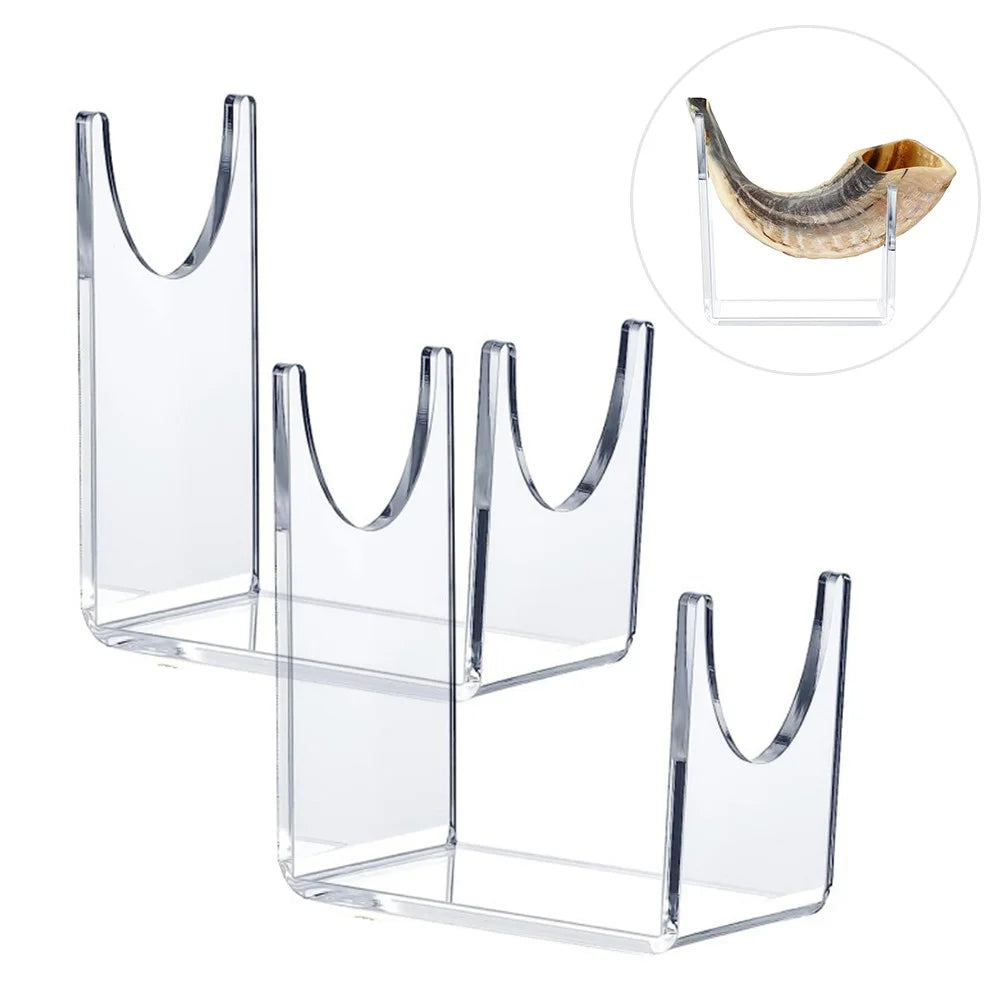 YX010 2PCS Horn Holder Stand Sturdy Acrylic Shofar Horn Display Storage Holder Rack for Store, Home - 1