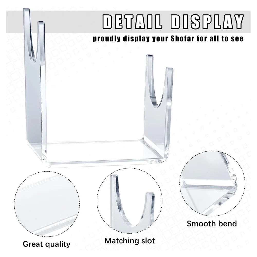 YX010 2PCS Horn Holder Stand Sturdy Acrylic Shofar Horn Display Storage Holder Rack for Store, Home - 3