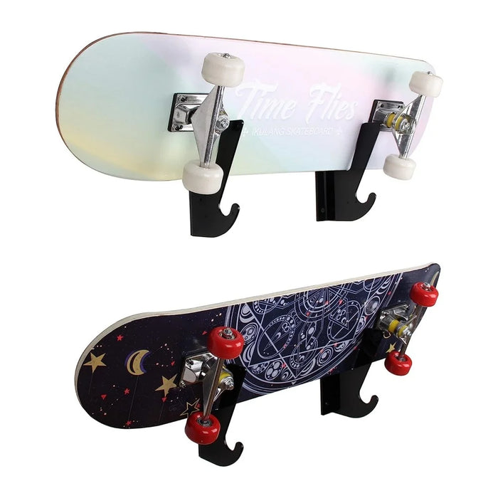 YX008 One Pair Skateboard Longboard Wall Hanger Storage Mount Rack Organizer Display Holder - 2