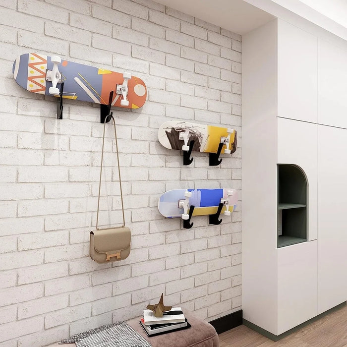 YX008 One Pair Skateboard Longboard Wall Hanger Storage Mount Rack Organizer Display Holder - 5