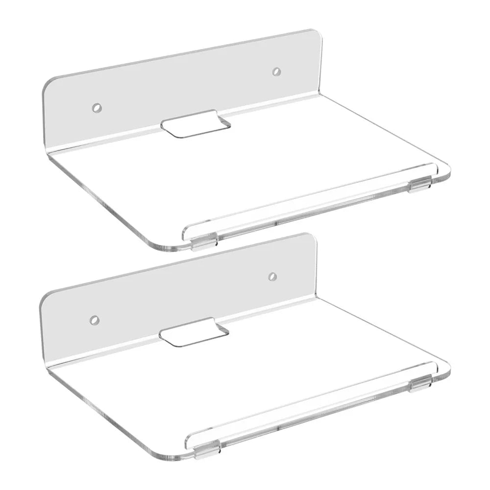 YX005 2PCS Acrylic Floating Wall Shelve Speaker Hanging Holder Mount Security Camera Wall-Mounted Hanger - 1