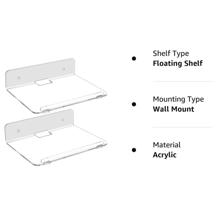 YX005 2PCS Acrylic Floating Wall Shelve Speaker Hanging Holder Mount Security Camera Wall-Mounted Hanger - 2