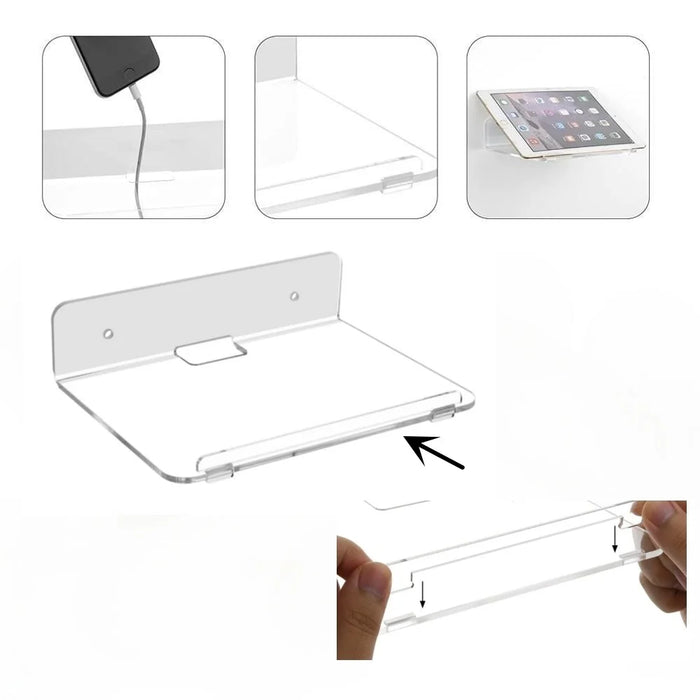 YX005 2PCS Acrylic Floating Wall Shelve Speaker Hanging Holder Mount Security Camera Wall-Mounted Hanger - 3