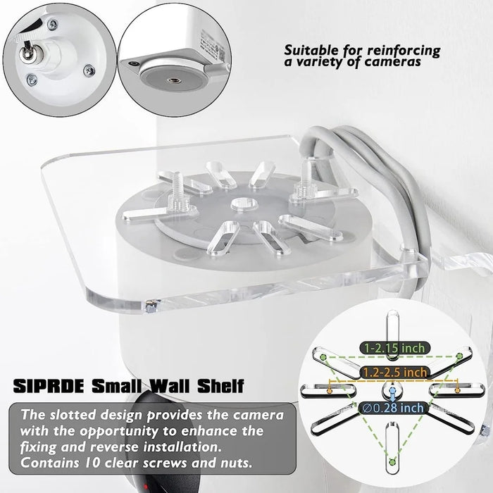 YX006 3Pcs / Set Clear Acrylic Floating Wall Shelves Hangers for Security Cameras, Baby Monitors, Speakers - 4