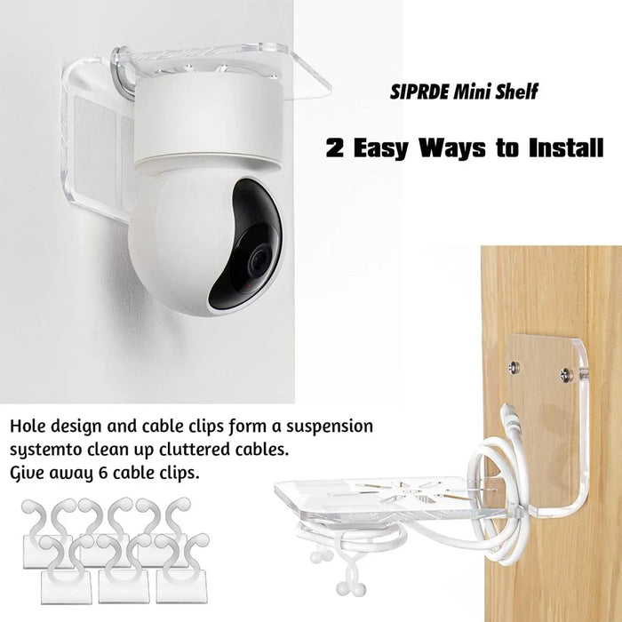 YX006 3Pcs / Set Clear Acrylic Floating Wall Shelves Hangers for Security Cameras, Baby Monitors, Speakers - 5