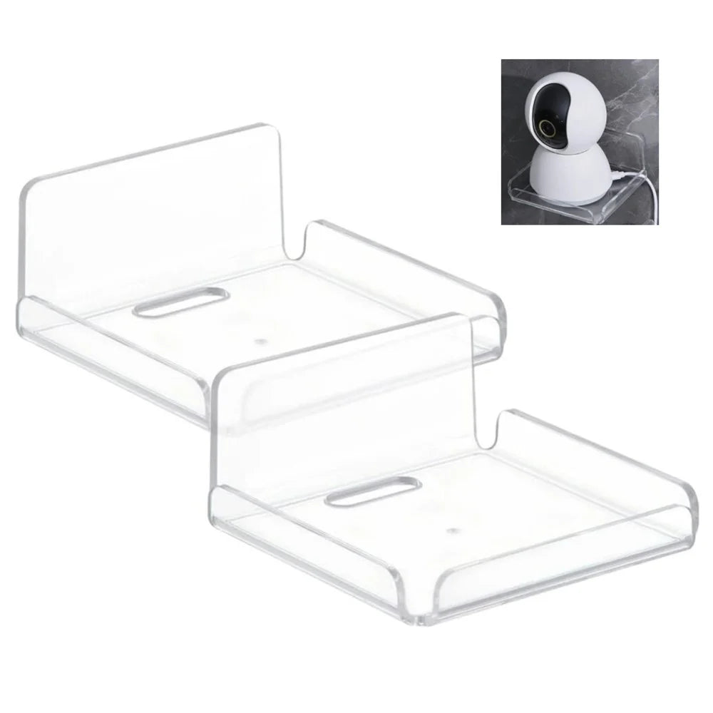 YX007 2Pcs / Set Security Camera Wall Hanger Acrylic Floating Wall Shelve Speaker Hanging Holder Mount - 1