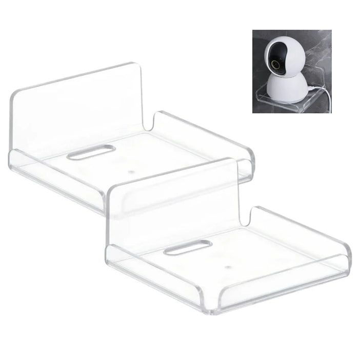 YX007 2Pcs / Set Security Camera Wall Hanger Acrylic Floating Wall Shelve Speaker Hanging Holder Mount - 1