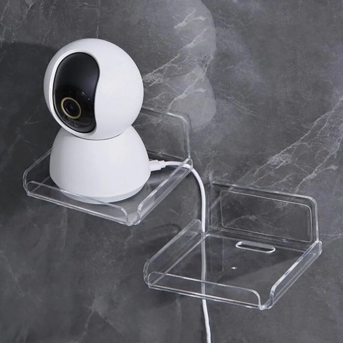 YX007 2Pcs / Set Security Camera Wall Hanger Acrylic Floating Wall Shelve Speaker Hanging Holder Mount - 5