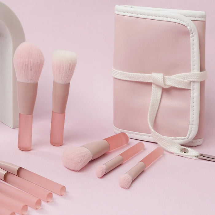 10Pcs / Set Makeup Tool Soft Artificial Fiber Brush Kit for Eye Shadow, Highlight, Foundation Powder (with Storage Bag) - 3