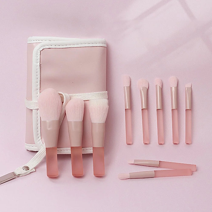 10Pcs / Set Makeup Tool Soft Artificial Fiber Brush Kit for Eye Shadow, Highlight, Foundation Powder (with Storage Bag) - 4
