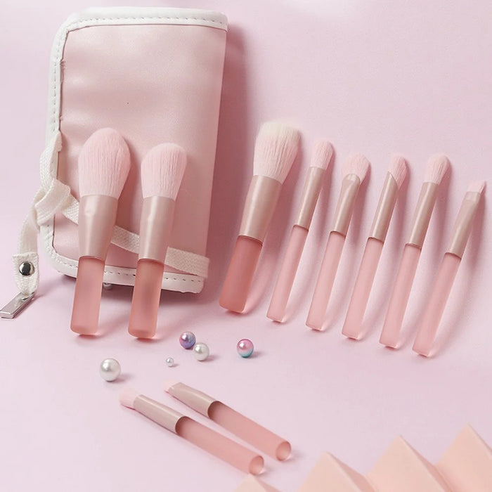 10Pcs / Set Makeup Tool Soft Artificial Fiber Brush Kit for Eye Shadow, Highlight, Foundation Powder (with Storage Bag) - 5