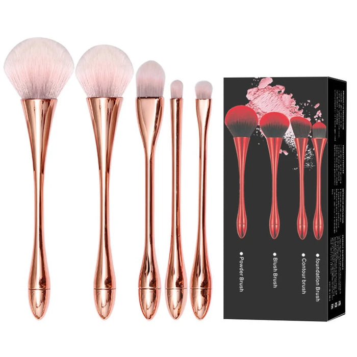 1 Set Eyeshadow Makeup Brushes Soft Fiber Brush Set for Foundation Powder, Blusher - Rose Gold - 1